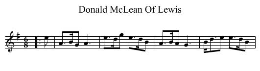 Donald McLean Of Lewis - staff notation