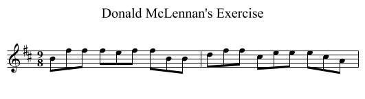 Donald McLennan's Exercise - staff notation