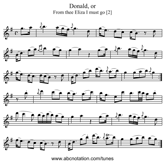 Donald, or - staff notation