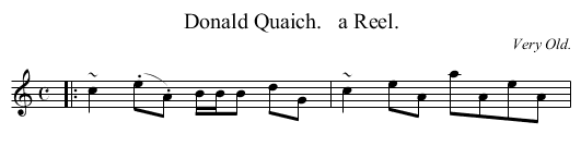 Donald Quaich.   a Reel. - staff notation