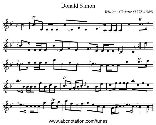 Donald Simon - staff notation