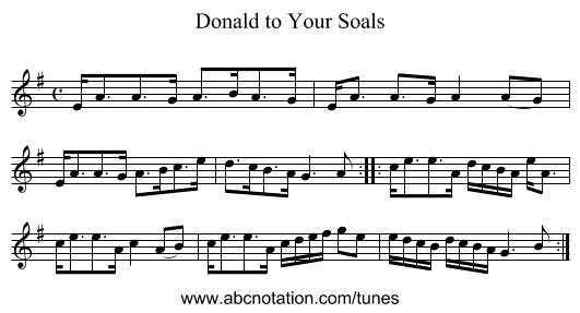 Donald to Your Soals - staff notation