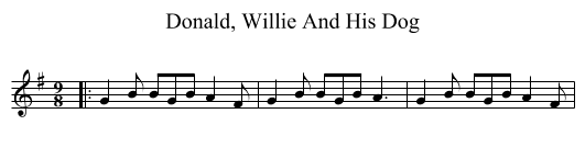 Donald, Willie And His Dog - staff notation