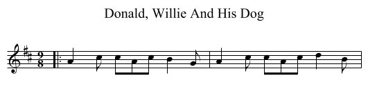 Donald, Willie And His Dog - staff notation