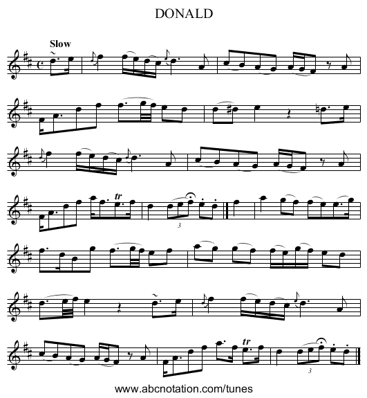 DONALD - staff notation