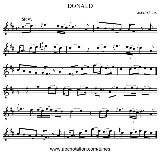 DONALD - staff notation