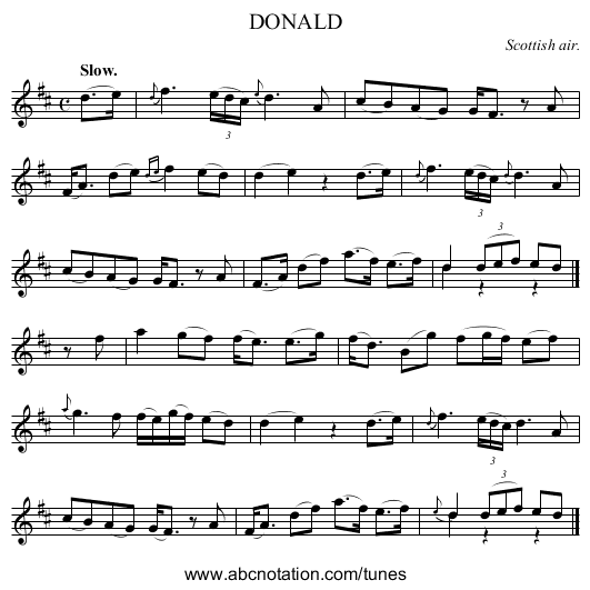 DONALD - staff notation