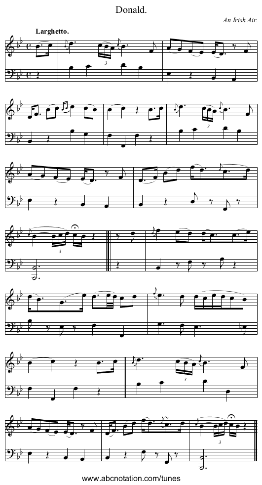 Donald. - staff notation