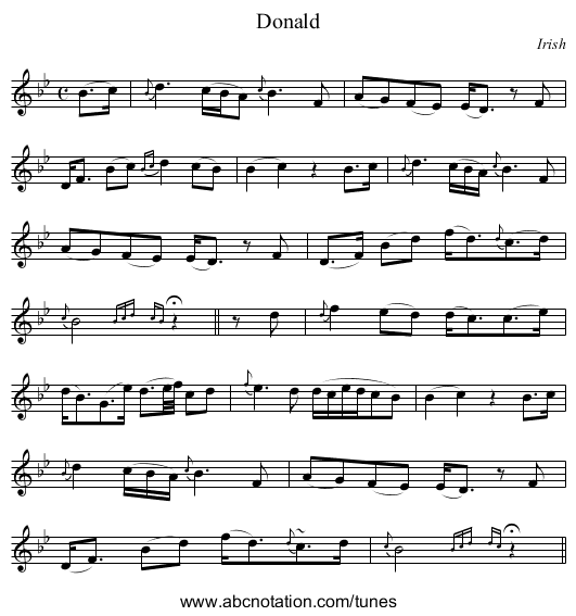 Donald - staff notation