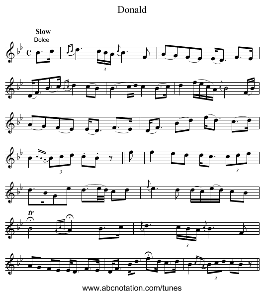 Donald - staff notation