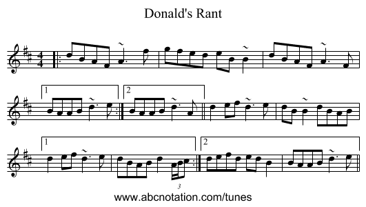 Donald's Rant - staff notation