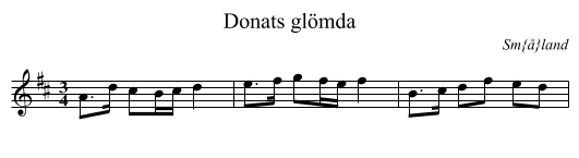 Donats gl&ouml;mda - staff notation