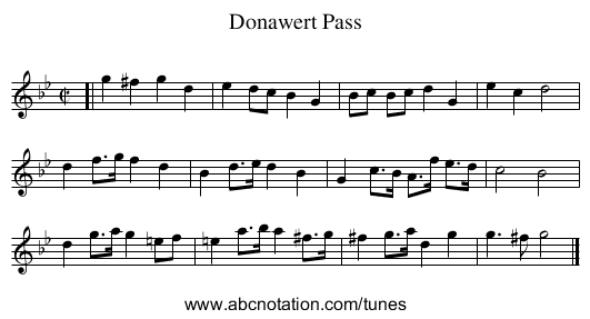 Donawert Pass - staff notation