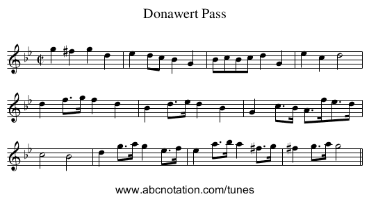Donawert Pass - staff notation
