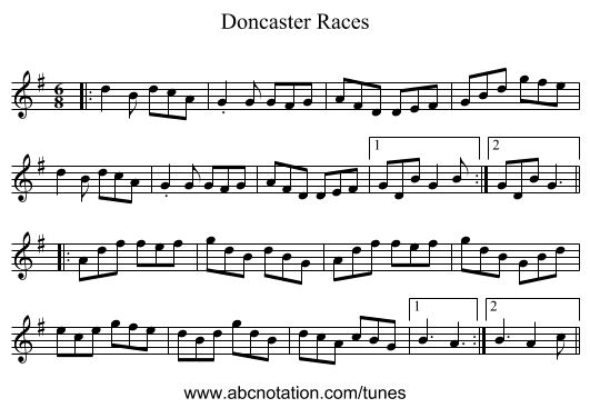 Doncaster Races - staff notation