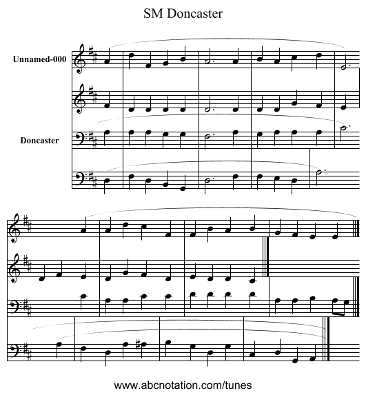 Doncaster, SM - staff notation