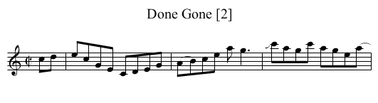 Done Gone [2] - staff notation