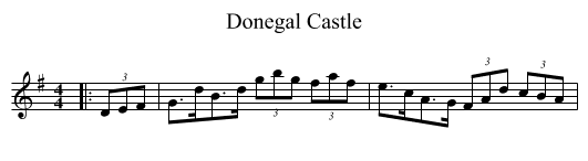 Donegal Castle - staff notation