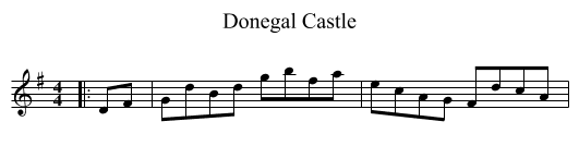 Donegal Castle - staff notation