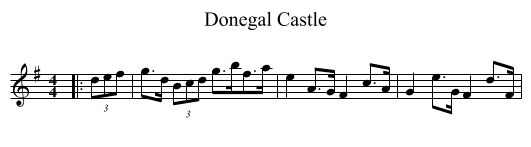 Donegal Castle - staff notation