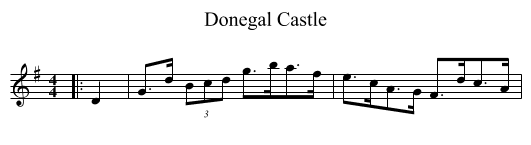 Donegal Castle - staff notation