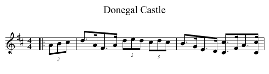 Donegal Castle - staff notation