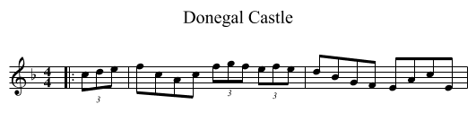 Donegal Castle - staff notation