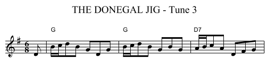 DONEGAL JIG - Tune 3, THE  - staff notation