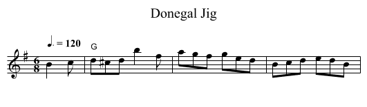 Donegal Jig - staff notation