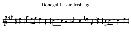 Donegal Lassie Irish Jig - staff notation