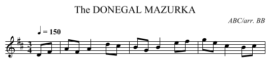 DONEGAL MAZURKA, The - staff notation