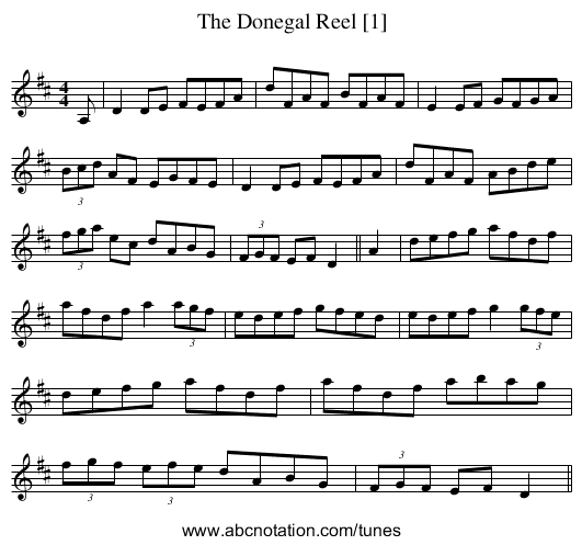 Donegal Reel [1], The - staff notation