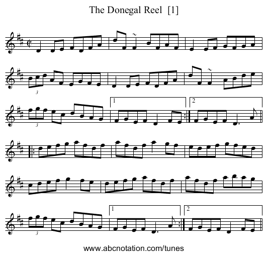 Donegal Reel  [1], The - staff notation