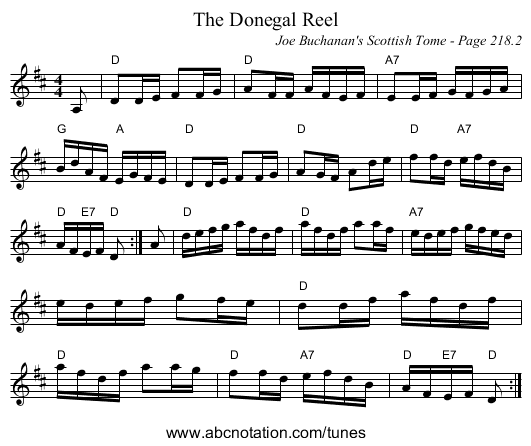 Donegal Reel, The - staff notation