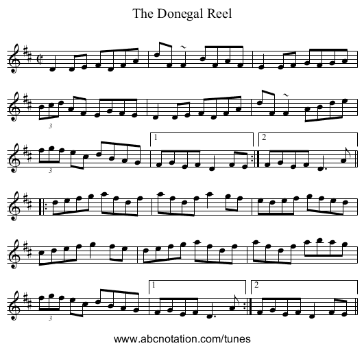 Donegal Reel, The - staff notation