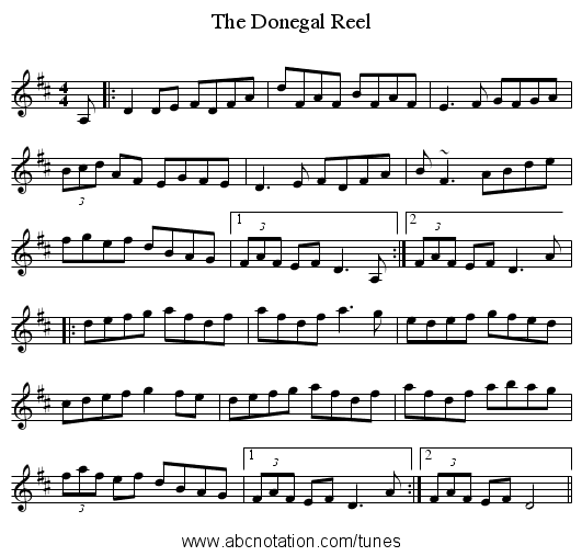 Donegal Reel, The - staff notation