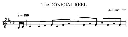 DONEGAL REEL, The - staff notation