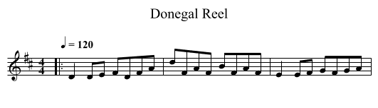 Donegal Reel - staff notation