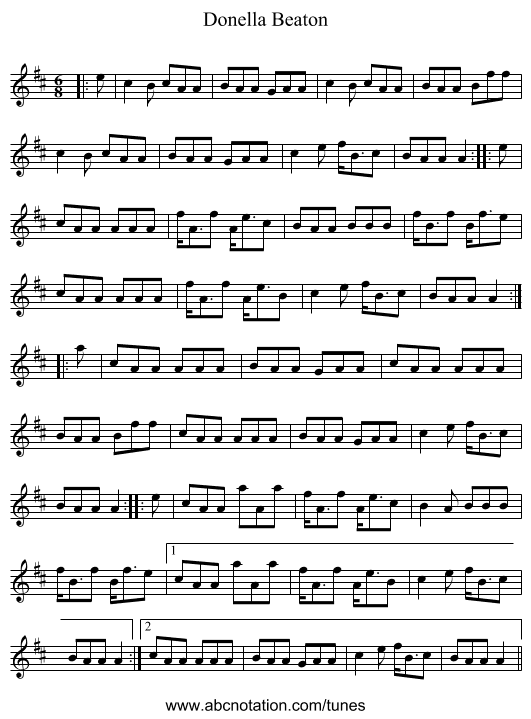 Donella Beaton - staff notation