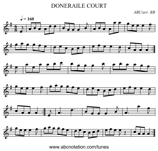 DONERAILE COURT - staff notation