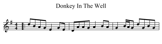 Donkey In The Well - staff notation