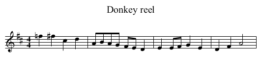 Donkey reel - staff notation