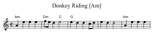Donkey Riding [Am] - staff notation
