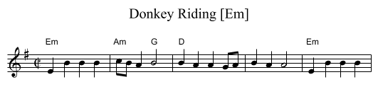Donkey Riding [Em] - staff notation