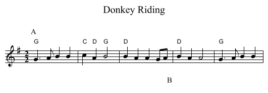 Donkey Riding - staff notation