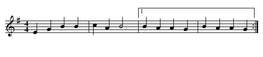 Donkey Riding - staff notation