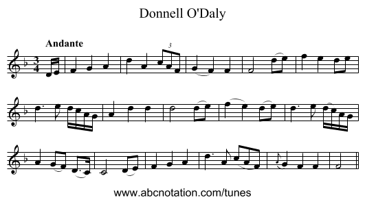 Donnell O'Daly - staff notation