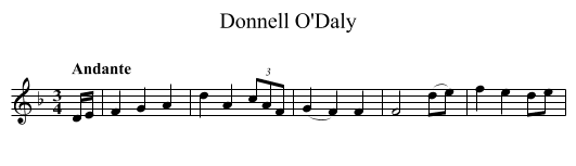 Donnell O'Daly - staff notation