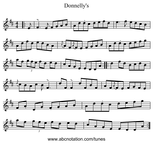 Donnelly's - staff notation