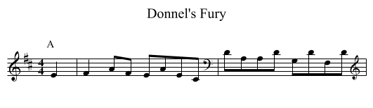 Donnel's Fury - staff notation